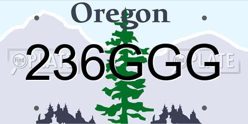 236GGG Oregon License Plate