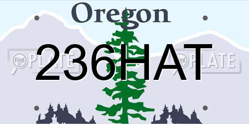 236HAT Oregon License Plate