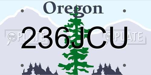 236JCU Oregon License Plate