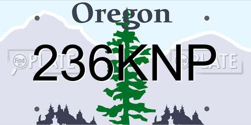 236KNP Oregon License Plate