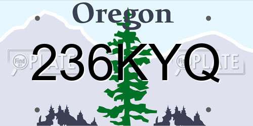 236KYQ Oregon License Plate