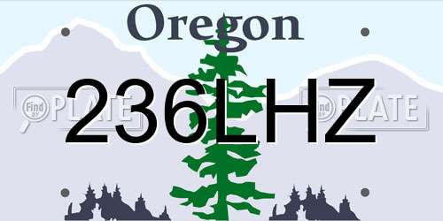236LHZ Oregon License Plate