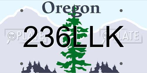 236LLK Oregon License Plate
