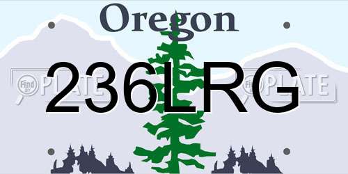 236LRG Oregon License Plate