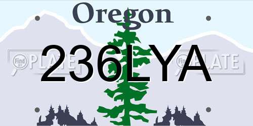 236LYA Oregon License Plate