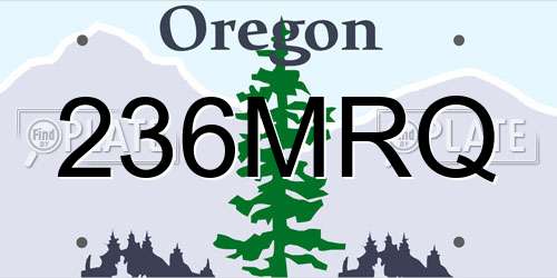 236MRQ Oregon License Plate