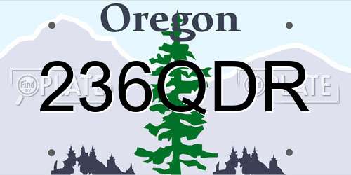 236QDR Oregon License Plate