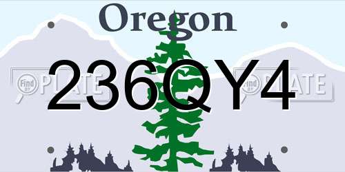 236QY4 Oregon License Plate