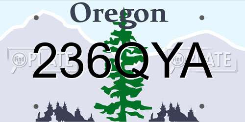 236QYA Oregon License Plate