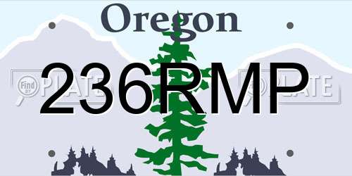 236RMP Oregon License Plate
