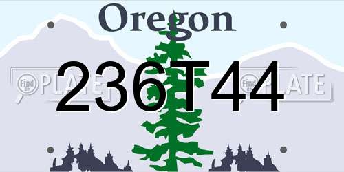 236T44 Oregon License Plate