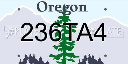 236TA4 Oregon License Plate