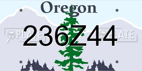 236Z44 Oregon License Plate
