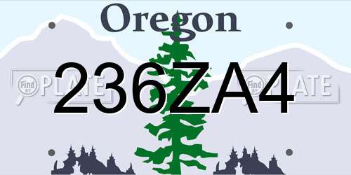 236ZA4 Oregon License Plate