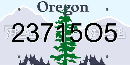 23715O5 Oregon License Plate