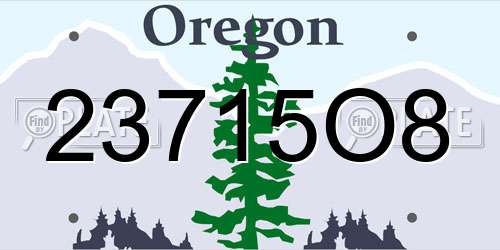 23715O8 Oregon License Plate