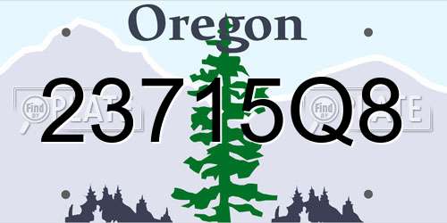 23715Q8 Oregon License Plate