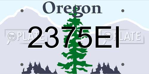 2375EI Oregon License Plate
