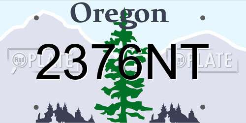 2376NT Oregon License Plate