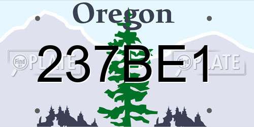 237BE1 Oregon License Plate