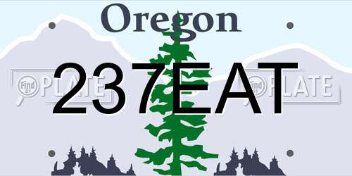 237EAT Oregon License Plate