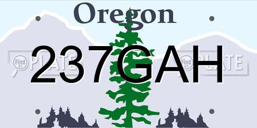 237GAH Oregon License Plate