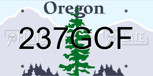 237GCF Oregon License Plate