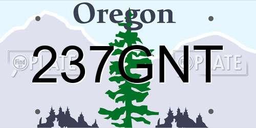 237GNT Oregon License Plate