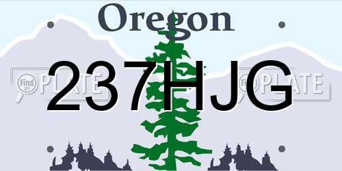 237HJG Oregon License Plate