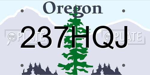 237HQJ Oregon License Plate
