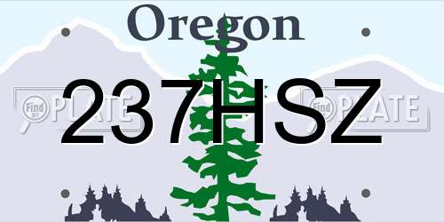 237HSZ Oregon License Plate