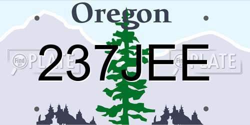 237JEE Oregon License Plate