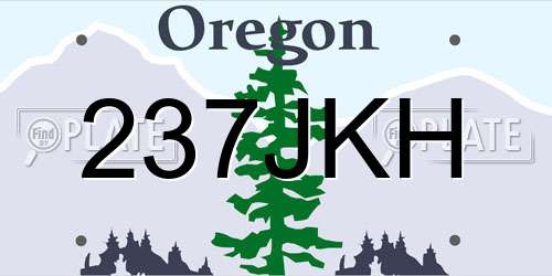 237JKH Oregon License Plate
