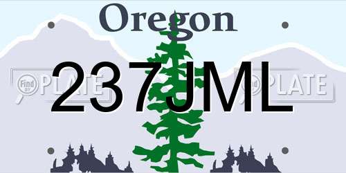 237JML Oregon License Plate