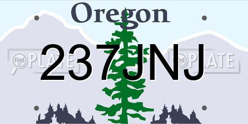 237JNJ Oregon License Plate
