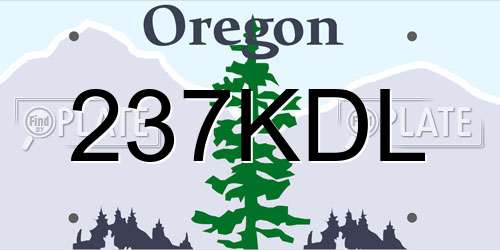237KDL Oregon License Plate