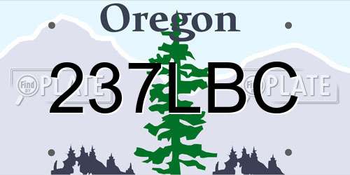 237LBC Oregon License Plate