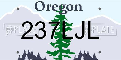 237LJL Oregon License Plate