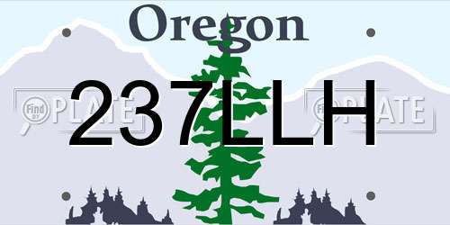 237LLH Oregon License Plate