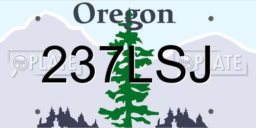 237LSJ Oregon License Plate