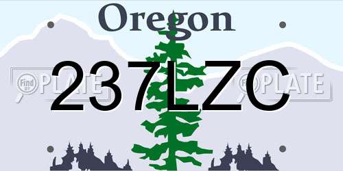237LZC Oregon License Plate