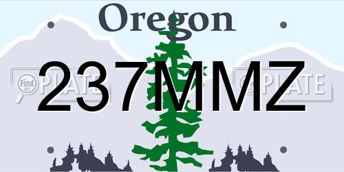 237MMZ Oregon License Plate