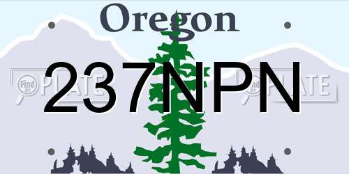 237NPN Oregon License Plate