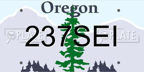 237SEI Oregon License Plate