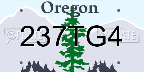 237TG4 Oregon License Plate