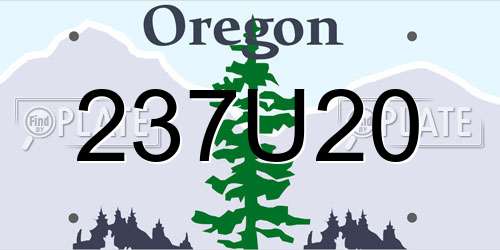 237U20 Oregon License Plate