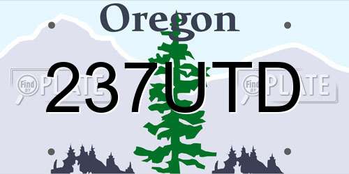 237UTD Oregon License Plate