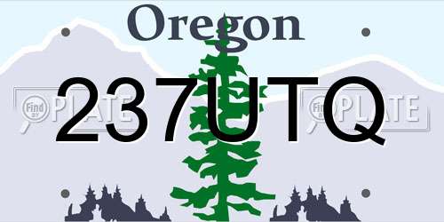 237UTQ Oregon License Plate