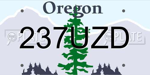 237UZD Oregon License Plate