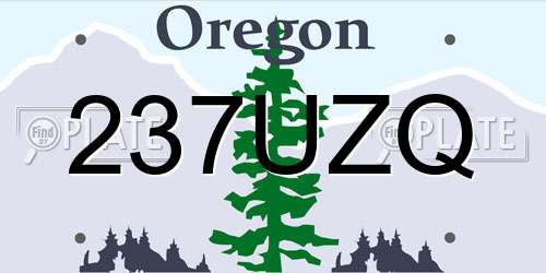 237UZQ Oregon License Plate
